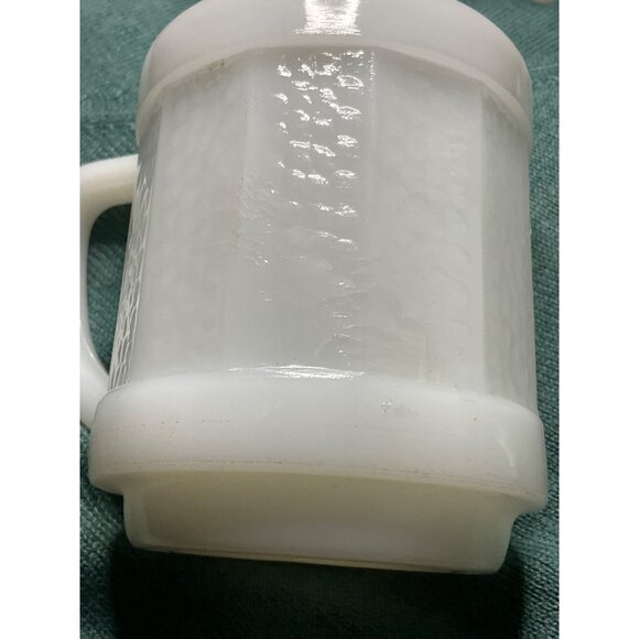 Federal White Milk Glass Mugs Set Of 6 Vintage Coffee Tea Cups Durable - Picture 5 of 6